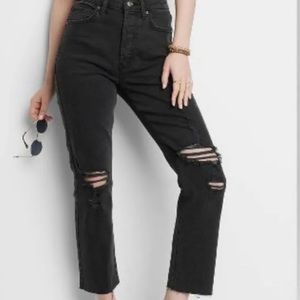 Wild Fable Black Super High Rise Slim Straight Jeans